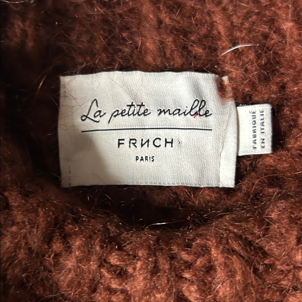 FRNCH Paris La Petite Maille Rich Brown Turtleneck Sweater - Picture 2 of 3